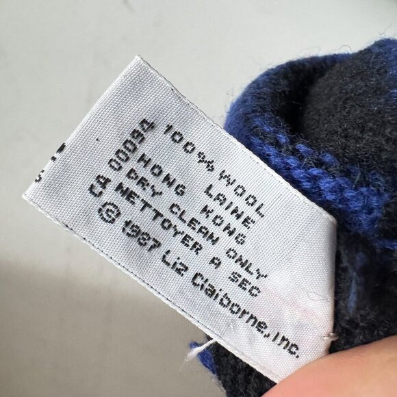 Vintage Liz Claiborne Wool Gloves Blue OS - Picture 3 of 3